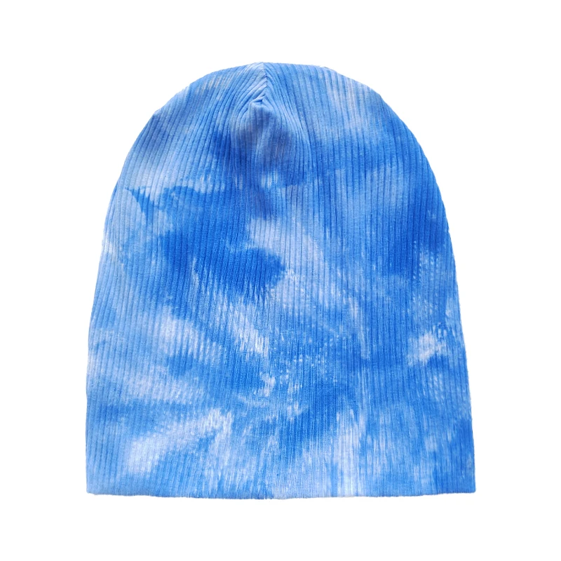 Geebro Casual Cotton Ribbed Tie Dye Beanies Hats And Caps For Women Men Autumn Winter slouch Hats Ladies Plain Skullies Gorras 