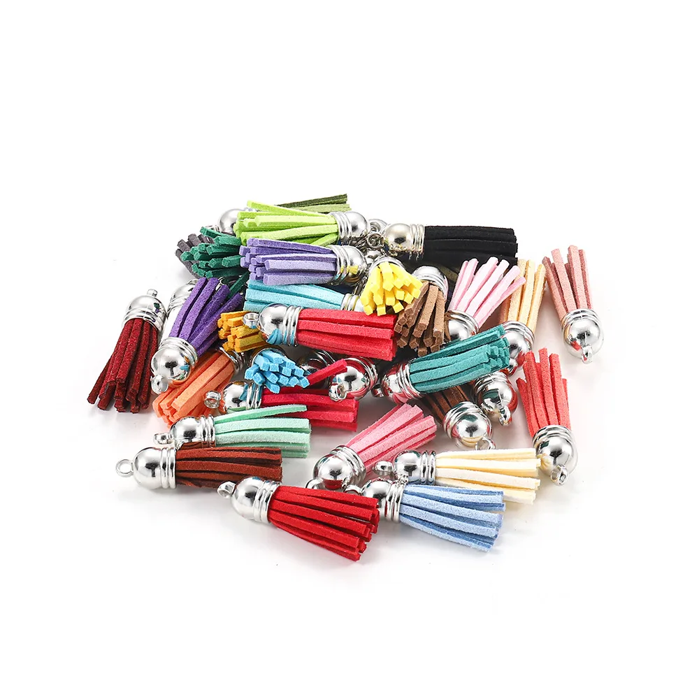 Tassels 30Pcs 38mm Suede Faux Leather for Keychain Cellphone Straps Jewelry DIY Pendant tassel fringe,tassel trim,mini tassels,leather tassels,tassel accessories,tassel decoration