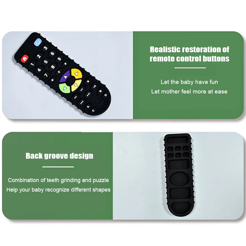 Silicone Baby Teether teething toys silicone teething toys baby teething toys silicone teether TV Remote Control Shape Teether Pain Relief Teething Toy Kids Sensory Educational Toy