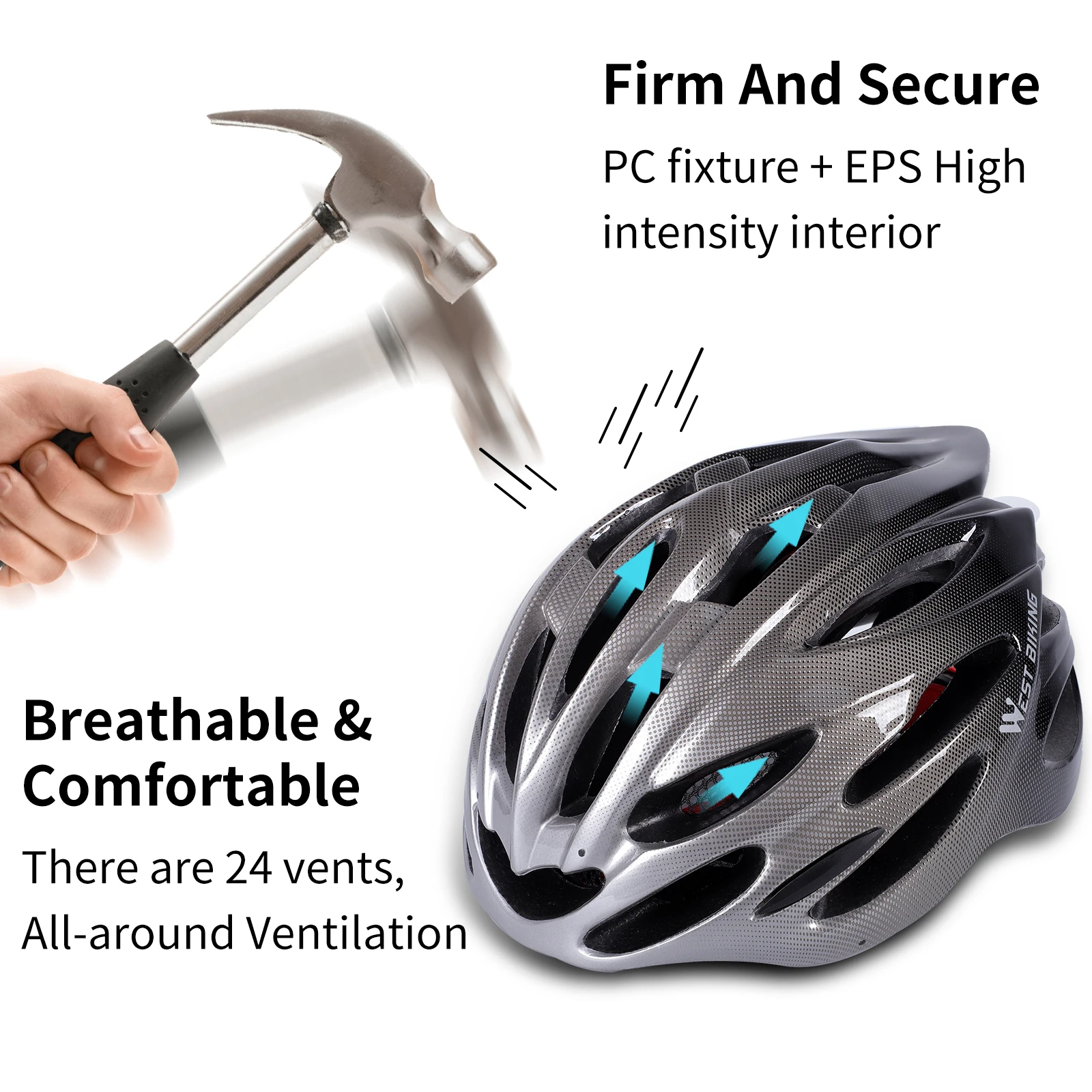 WEST BIKING Lightweight Bike Helmet Integrated Molding Men Women Cycling Helmet Multicolor Bicycle Safety Cap Cycling Equipment