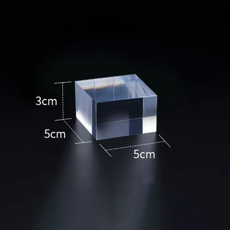 Plexiglass Square Block Jewelry Display Stand Stamping Cosmetics Holder Photography Props Dolls Perfume Organizer Riser Case