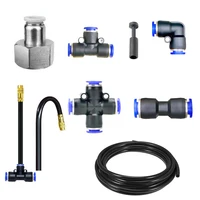 Free Bending Yellow Copper Mist Nozzle Universal Spray Nozzle 8mm Straight Push Lock Joint Garden Humidification Sprayer 1