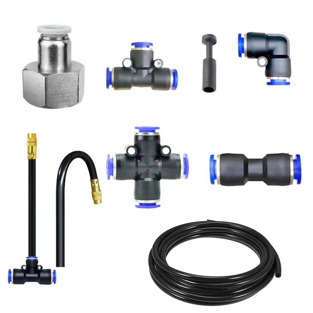 Ingyenes Hajlító Sárga Réz Köd Fúvóka Univerzális Permetező 8 Mm -Es Egyenes Push Retesz Ízületi Kert Nedvesítő Permetezőgép