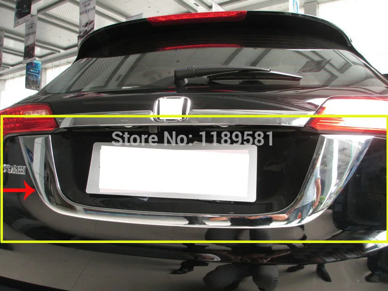 

For Honda VEZEL 2014 2015 2016 ABS Chrome Rear Trunk Lid Cover Trim Car Accessories Stickers