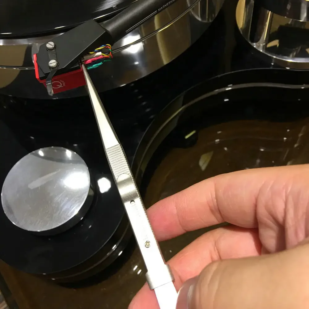 Stainless Steel Cartridge Stylus Tweezer LP Vinyl Record Turntable Clamp Clip