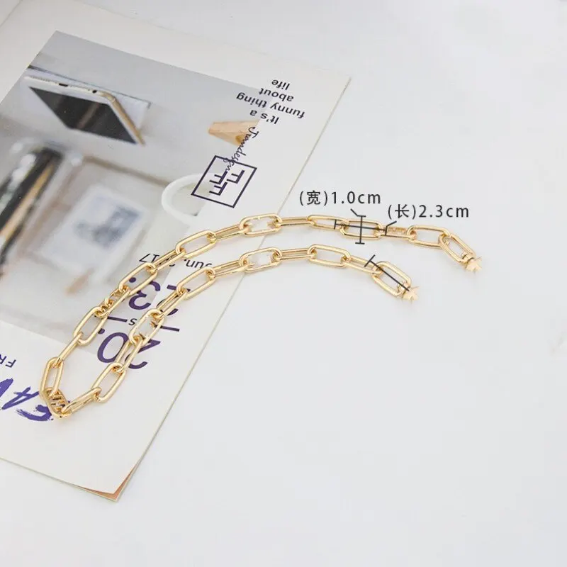 Letter Shape Luxury Brand Shoulder Strap Shiny Gold Silver Light Gold Crossbody Straps For Bags F