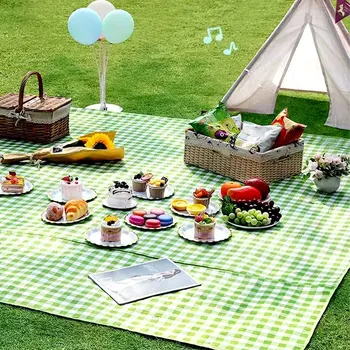 1pcs，Ultra large picnic blanket, portable waterproof picnic blanket, beach checkered picnic mat, camping lawn picnic blanket