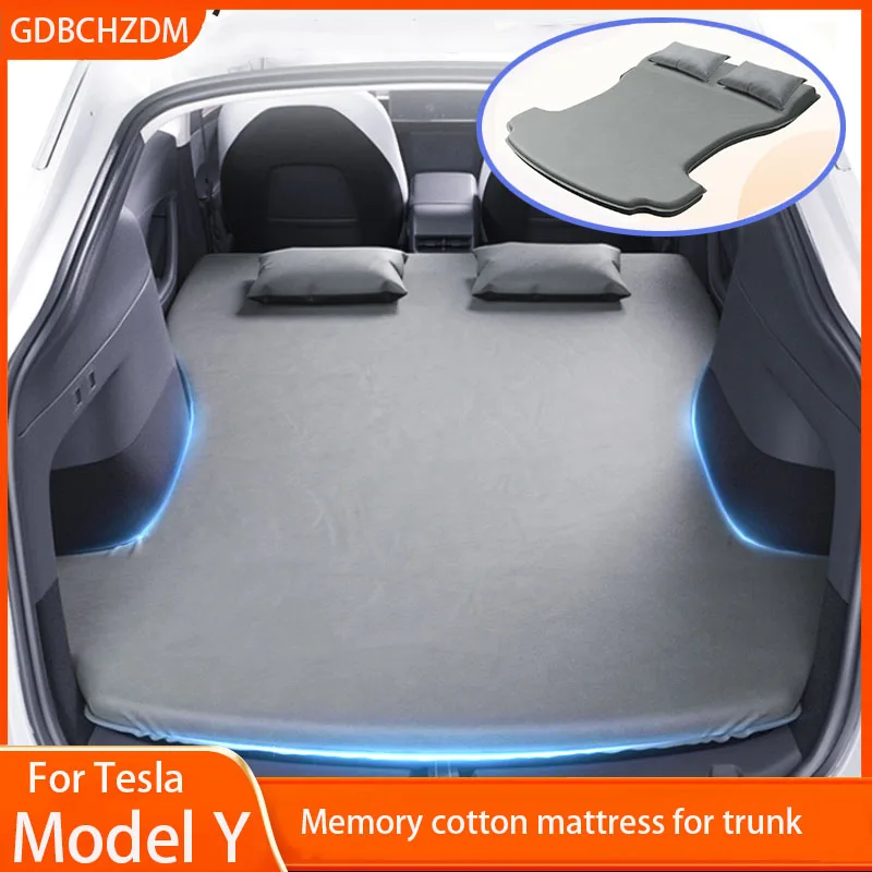 Camping Mattress For Tesla Model Y Portable Foldable Memory Foam Travel Sleeping Mattress Storage Bag & Sheet Accessories