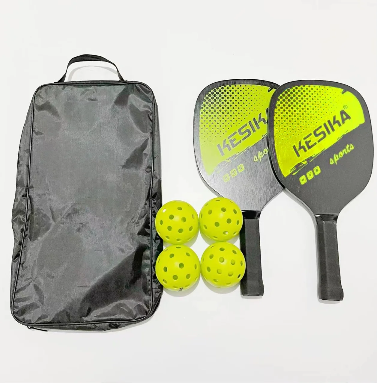 

2Pcs Peak Paddles Rackets 4 Balls Pickleball Paddles Set Rackets Honeycomb Core 4 Balls Portable Racquet Cover Carrying Bag