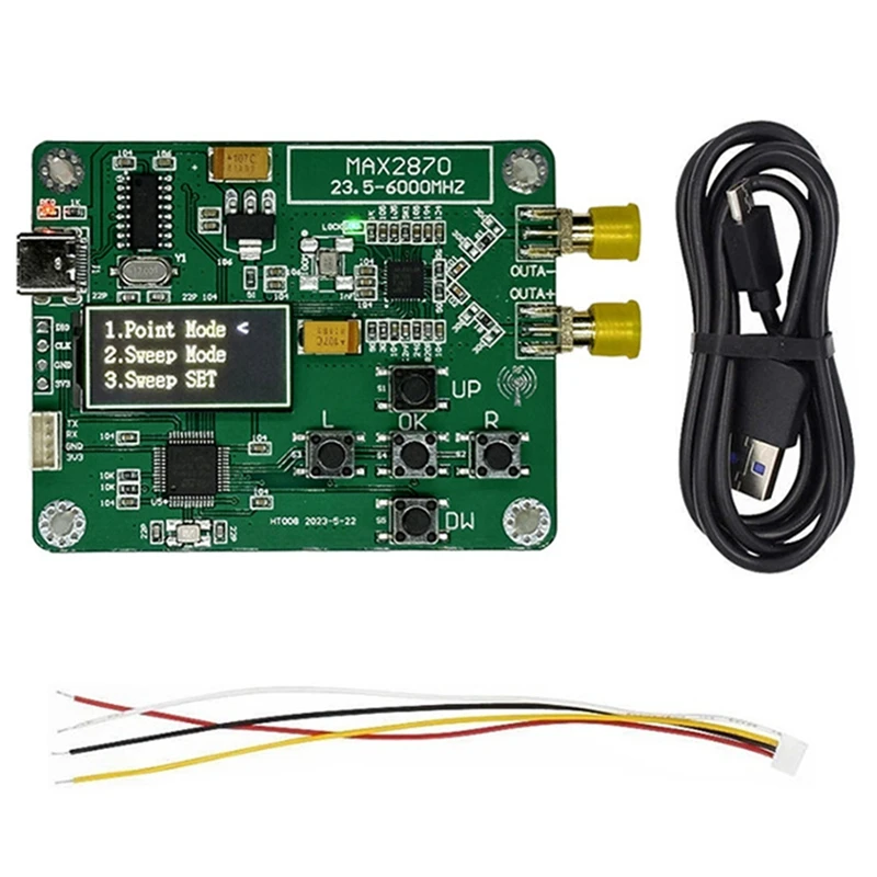 

HT008 источник сигнала MAX2870 STM32 23,5-6000 МГц генератор сигнала источник сигнала Поддержка точки/режима Прочный простой в использовании зеленый