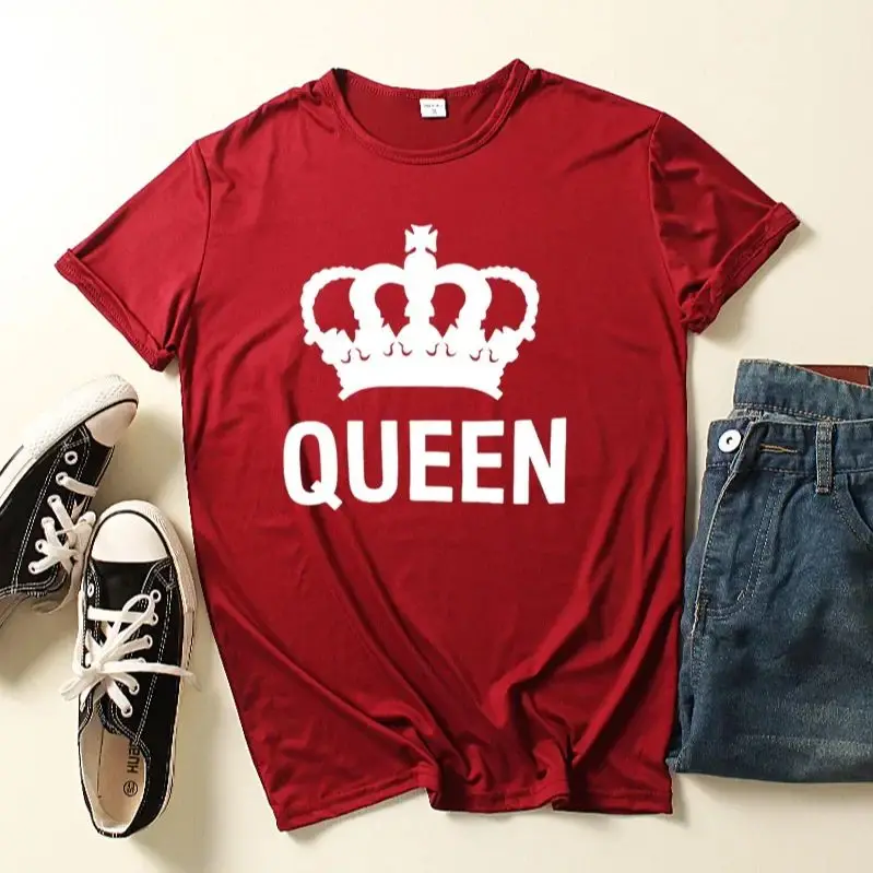 New Crown King Queen T-shirt for Men and Women Tshirts  Graphic T Shirts Clothing Oversized Tshirt  Harajuku  Women Clothes