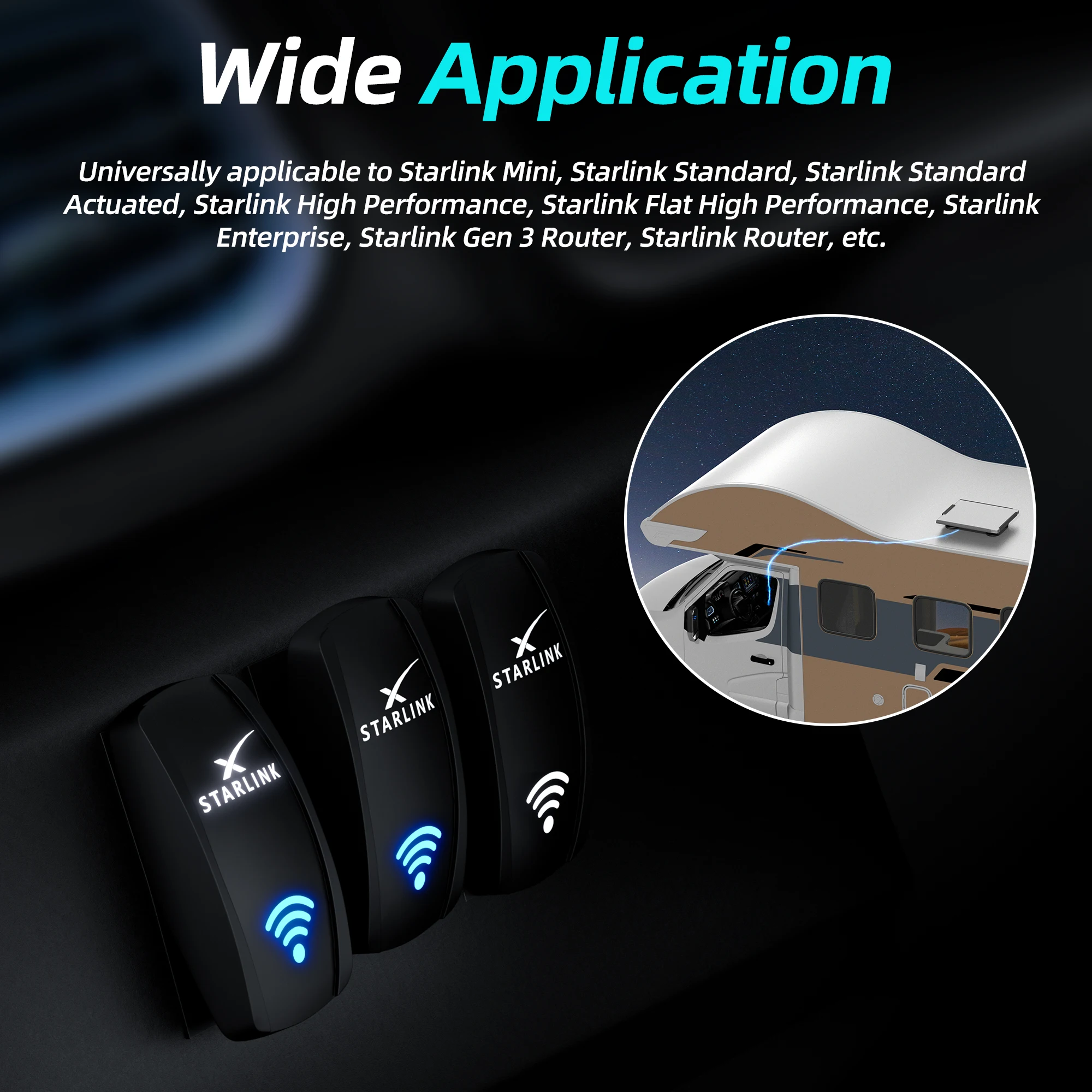 DaierTek スターリンクロッカースイッチ SPST 5 ピンスターリンク