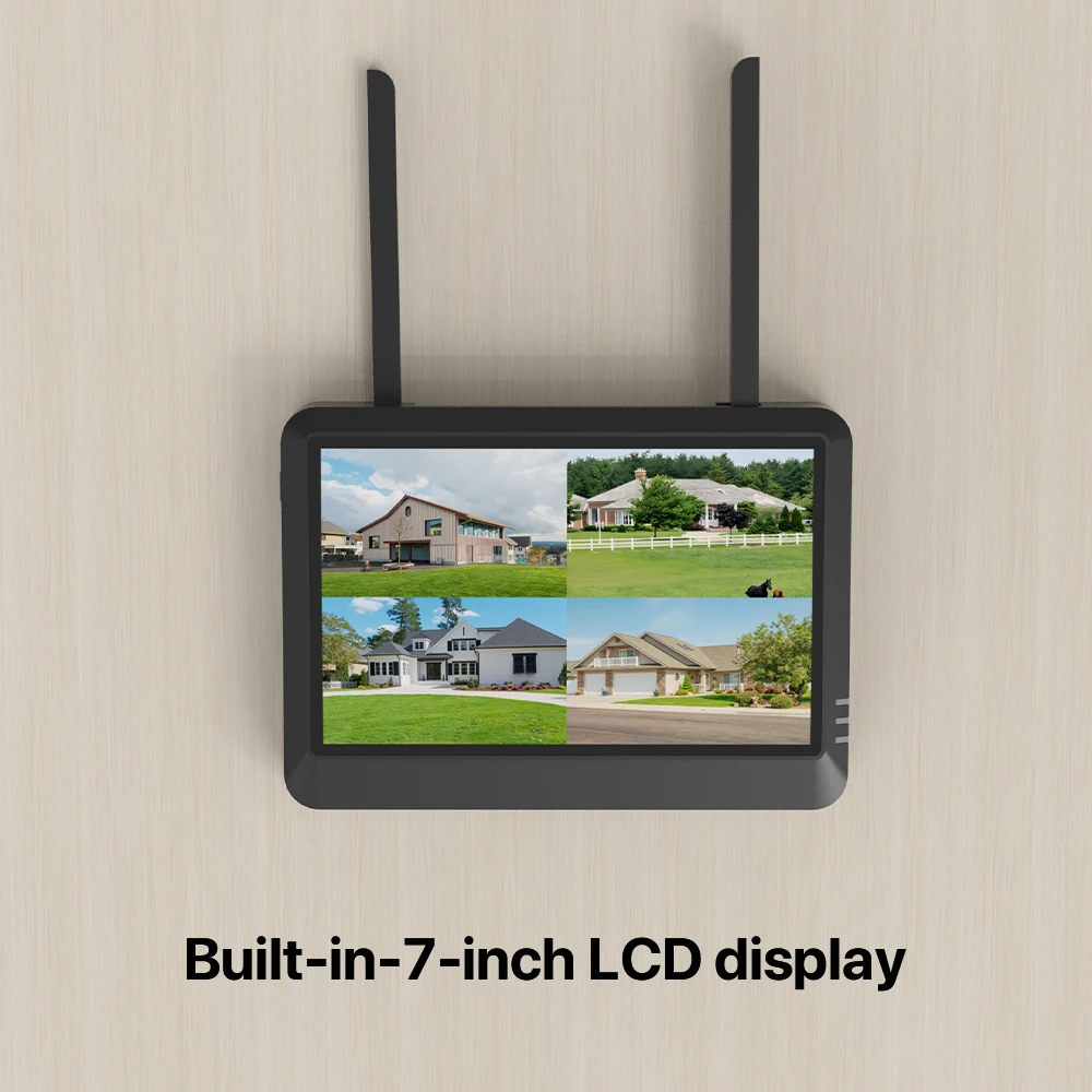 Ecrã LCD incorporado de 7 polegadas