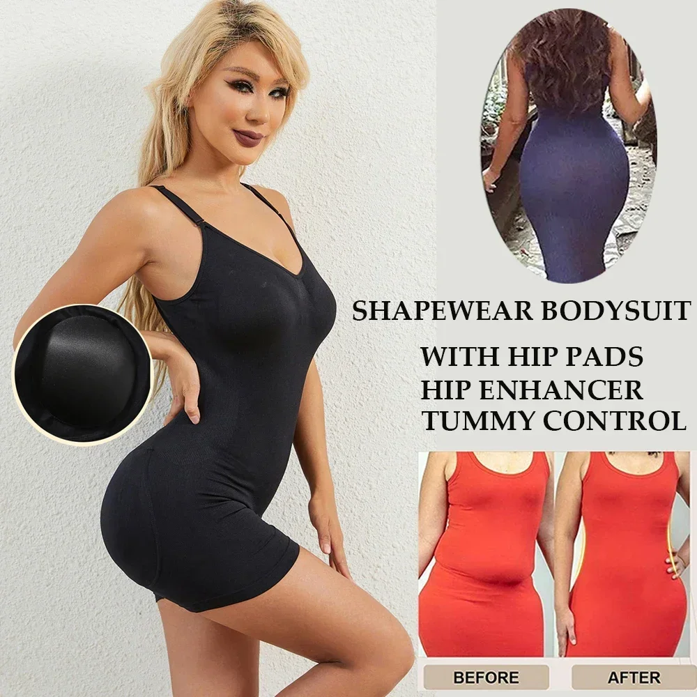 Bodysuit Shapewear with Hip Pads Women Butt Lifter Butt Enhancer Body Shaper Jumsuit Slimming Waist Trainer Shaper Wear