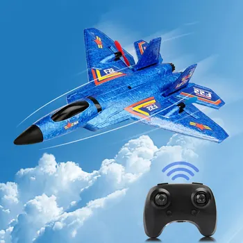 F22 Raptor RC Plane 2.4G 2CH Remote Control Flying Glider With LED ...