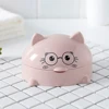 Plastic Cartoon Cat Soap Dish with Cover Soap Box Holder Case Cute Bathroom Storage Cleaning Bathroom Suppy Accessories 6
