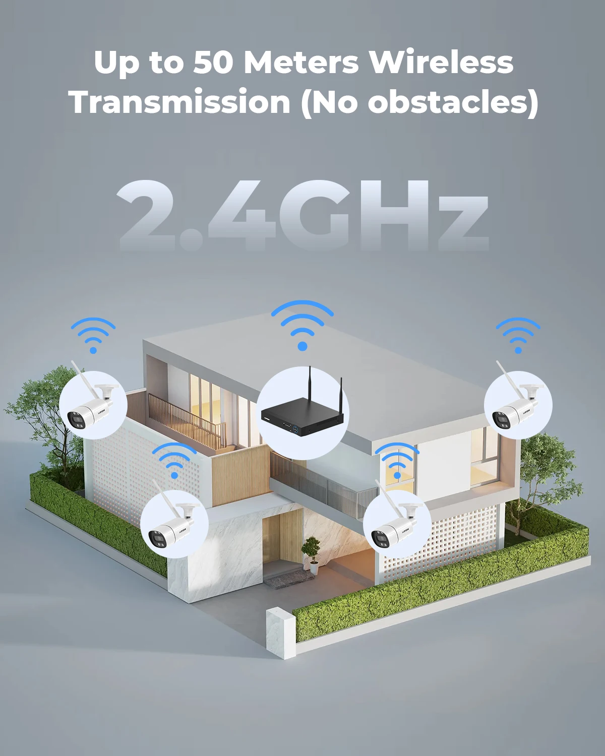 AKAVIG Sistema De Seguridad WiFi De 16 Canales Con 8 Cámaras De Doble Lente – 4 MP Full HD, Visión Nocturna A Color, Detección PIR Y Audio Bidireccional – Plug And Play Para Interior Y Exterior