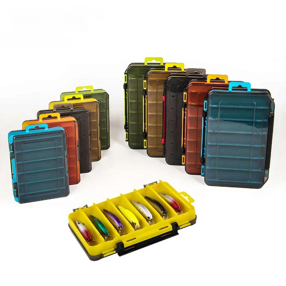 Fishing Tackle Box Sided Fishing Tackle Box 12-14 Cells Bait Lure Hook Storage Box Fishing Tool Accessories Storage Carp For Fishing Wobblers