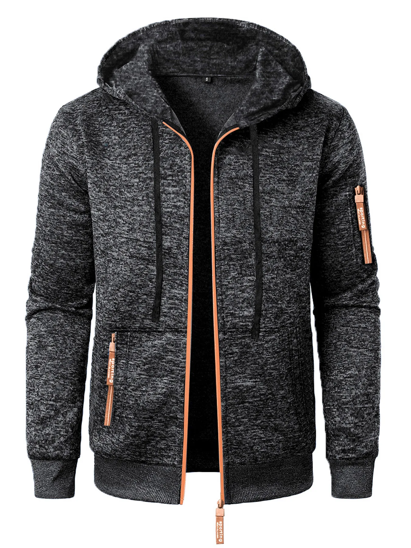 Men's Hoodies Autumn Winter Solid Zip Up Hoodie Men Sweatshirts Cardigans Long Sleeve Hooded Sweatshirt Men Hoody Outerwear