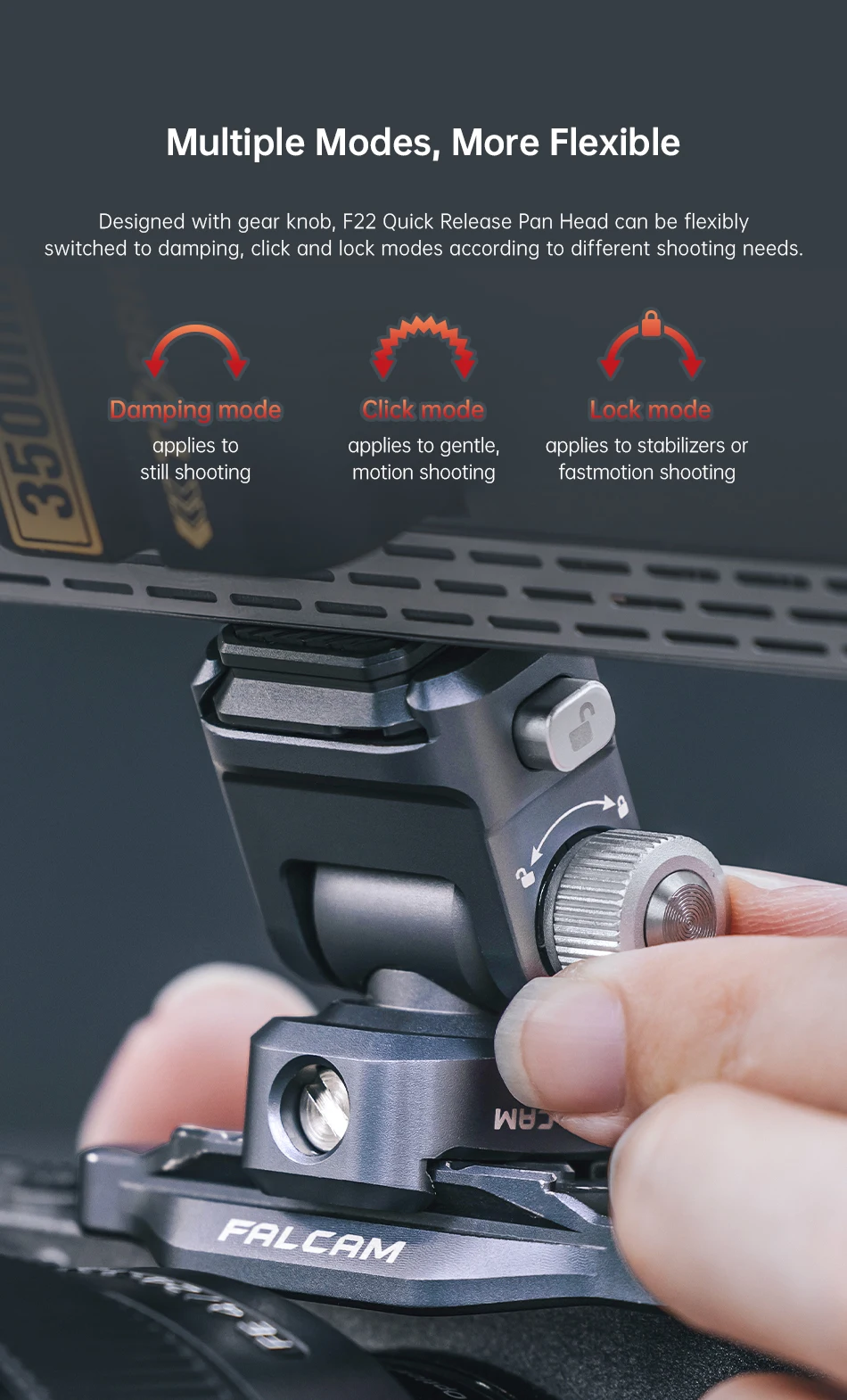 Falcam F22 2543 Quick Release Tilt Head with Dual Quick Release Plates for DSLR