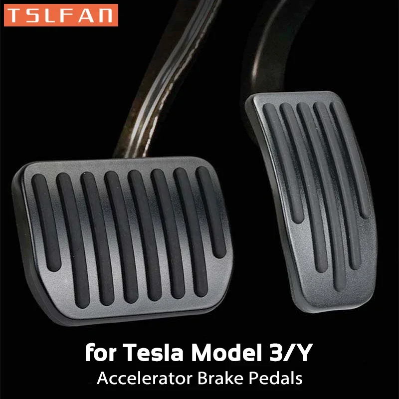 Aluminum Alloy Brake Accelerator Foot Pedal Cover for Tesla Model Y-Model 3 Highland 2pcs car accessories car pedals pedal cover