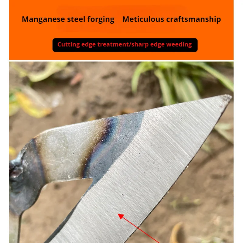 Horticultural weeding and loosening soil with curved hollow hoe 6
