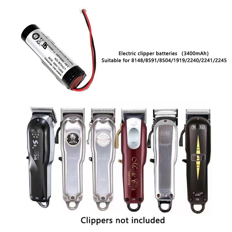 Clipper Elettrico 3400Mah Batteria Per Black Stealth Chrome Cordless Magic Clip Senior Cordless Super Taper Cordless