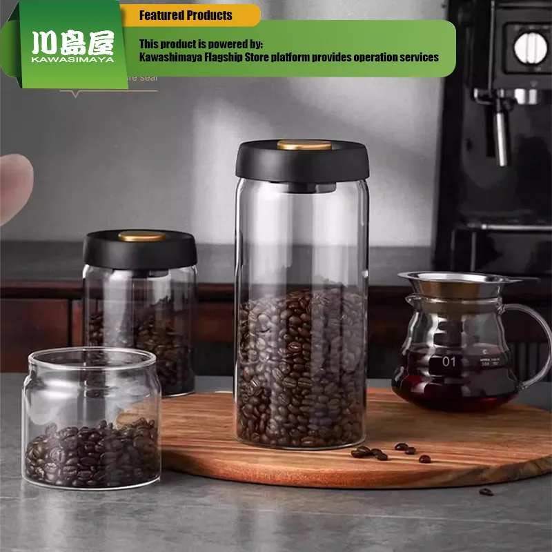 KAWASIMAYA Coffee Bean Storage Jar Vacuum Sealed Jar Glass Peeled Milk Powder Storage Jar Tea spice container