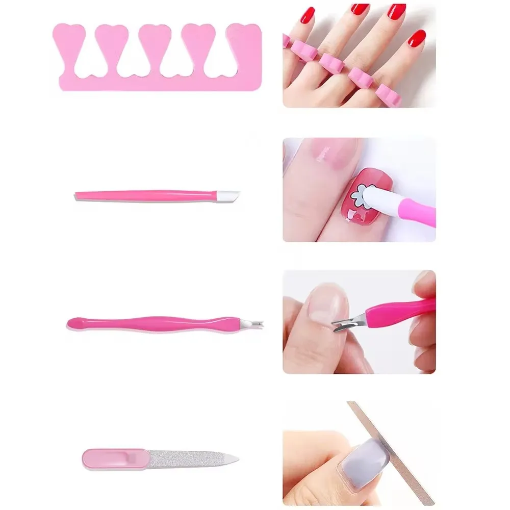LINMANDA Nail Art Kit with 54W UV 18Pcs Lamp Glue Dryer Polisher Dead Skin Remover Finger Separator Manicure Pedicure Home Use 4