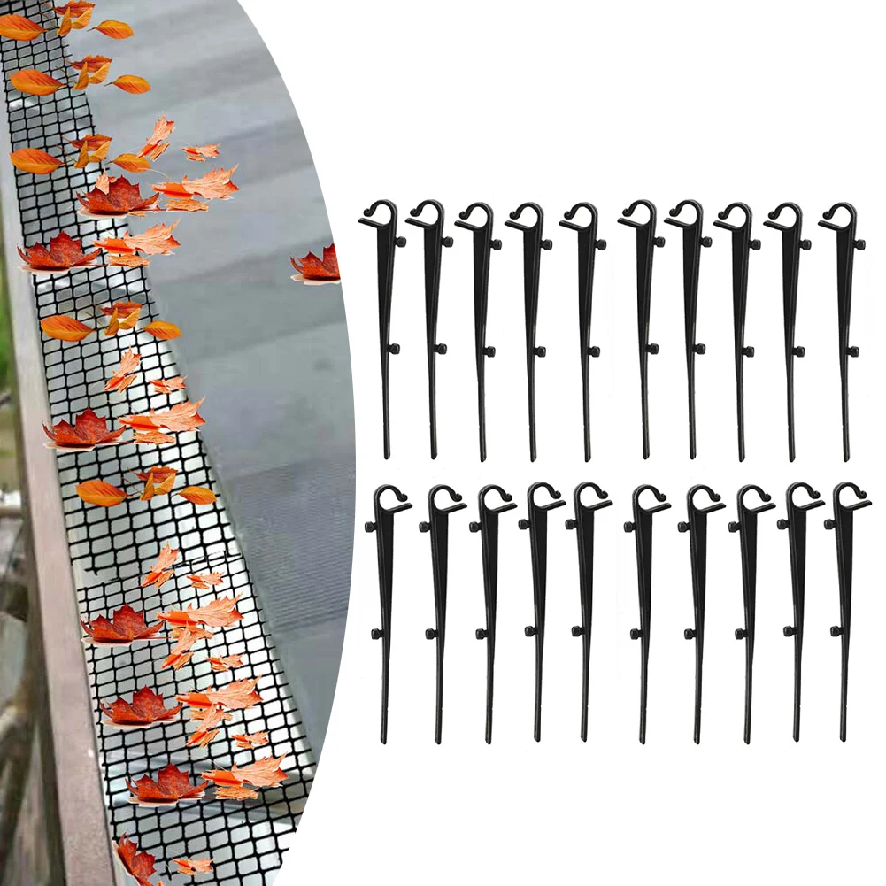 

20pcs Maintain Clean Gutters With Universal Gutter Brush Clip Keep Gutter Brush Stays Gutters Clean Black Plastic Clips