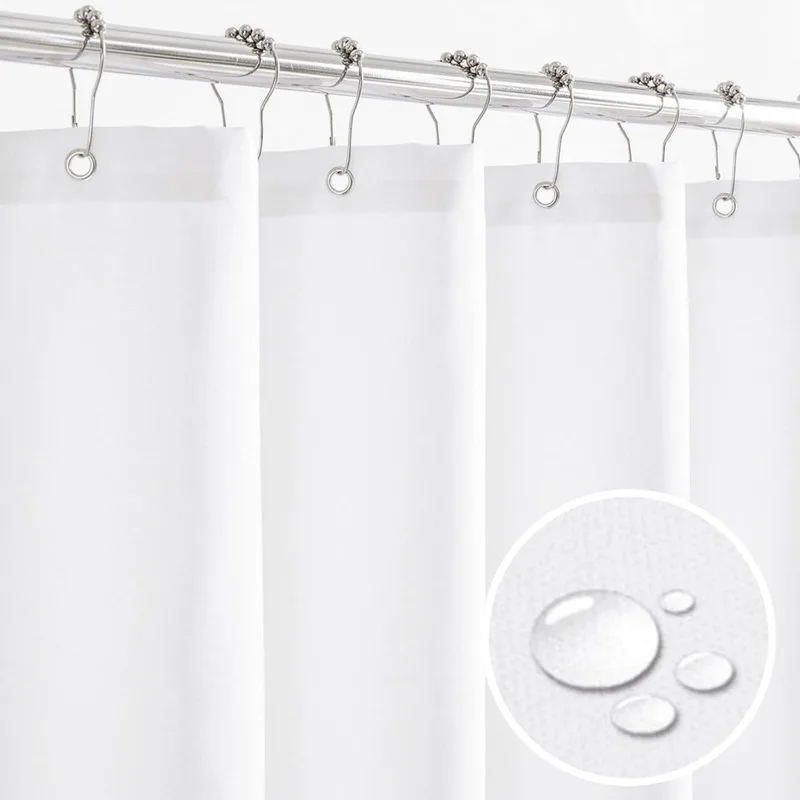 Waterproof Fabric Shower Curtain Liner with Magnets