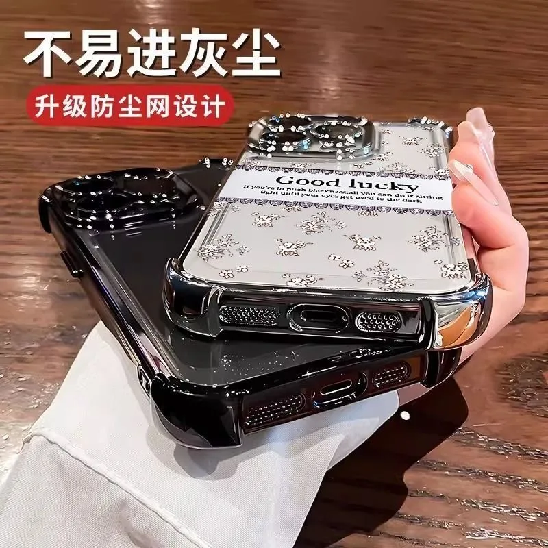 Good Lucky Butterfly Electroplate Shockproof Clear Phone Case