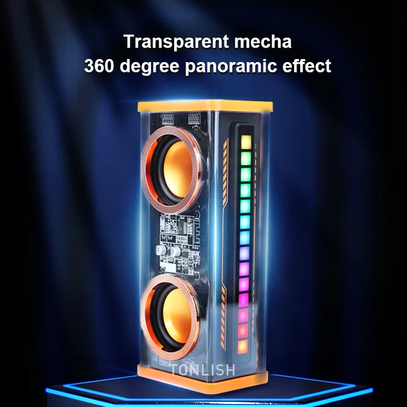 Wireless Bluetooth Dual Speaker Mini Bluetooth Speaker Bluetooth Speaker Bass Speaker Audio Speaker Acousto-optic Rhythm Bass TWS Stereo Speakers