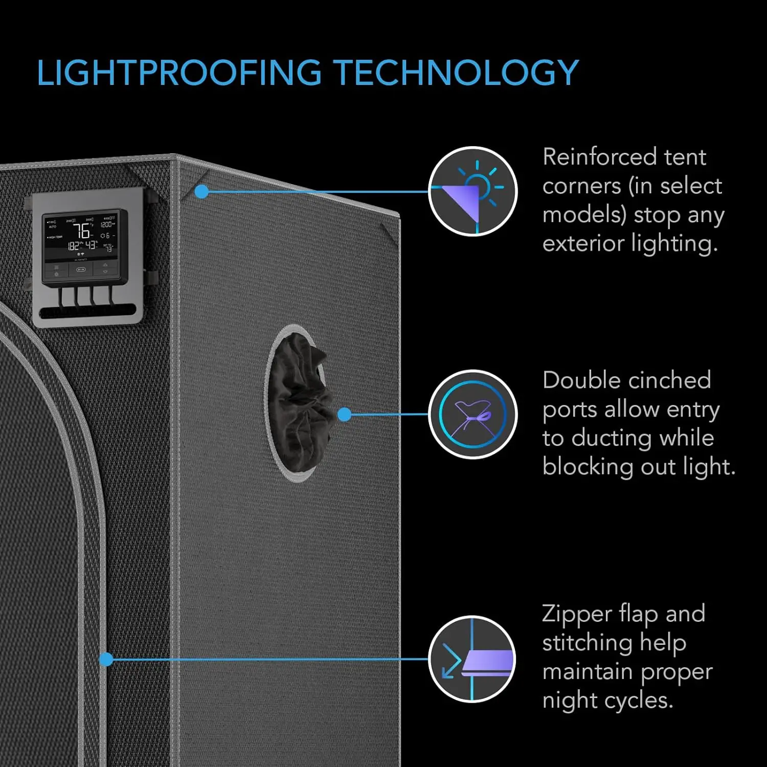 CLOUDLAB Advance Grow Tent 1 in. Poles 2000D Diamond Mylar Canvas Hydroponics Indoor Growing Thickest Highest Density
