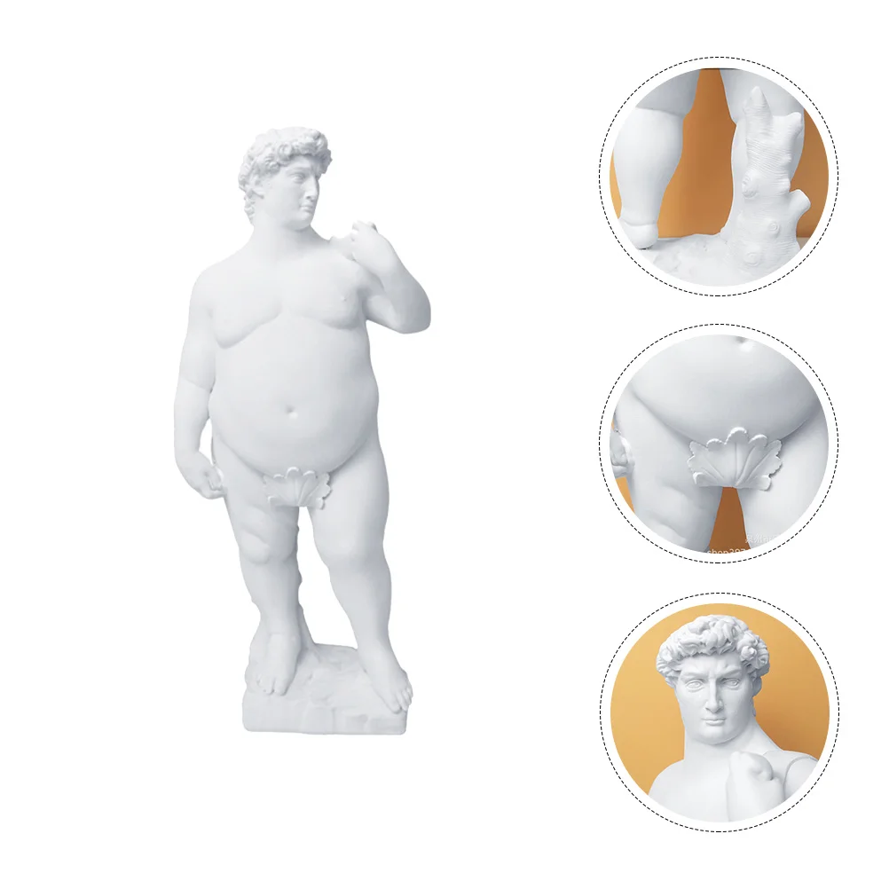 

Classic Fat David Statue Office Desk Decor Greek Artist Sculpture Resin Ornament