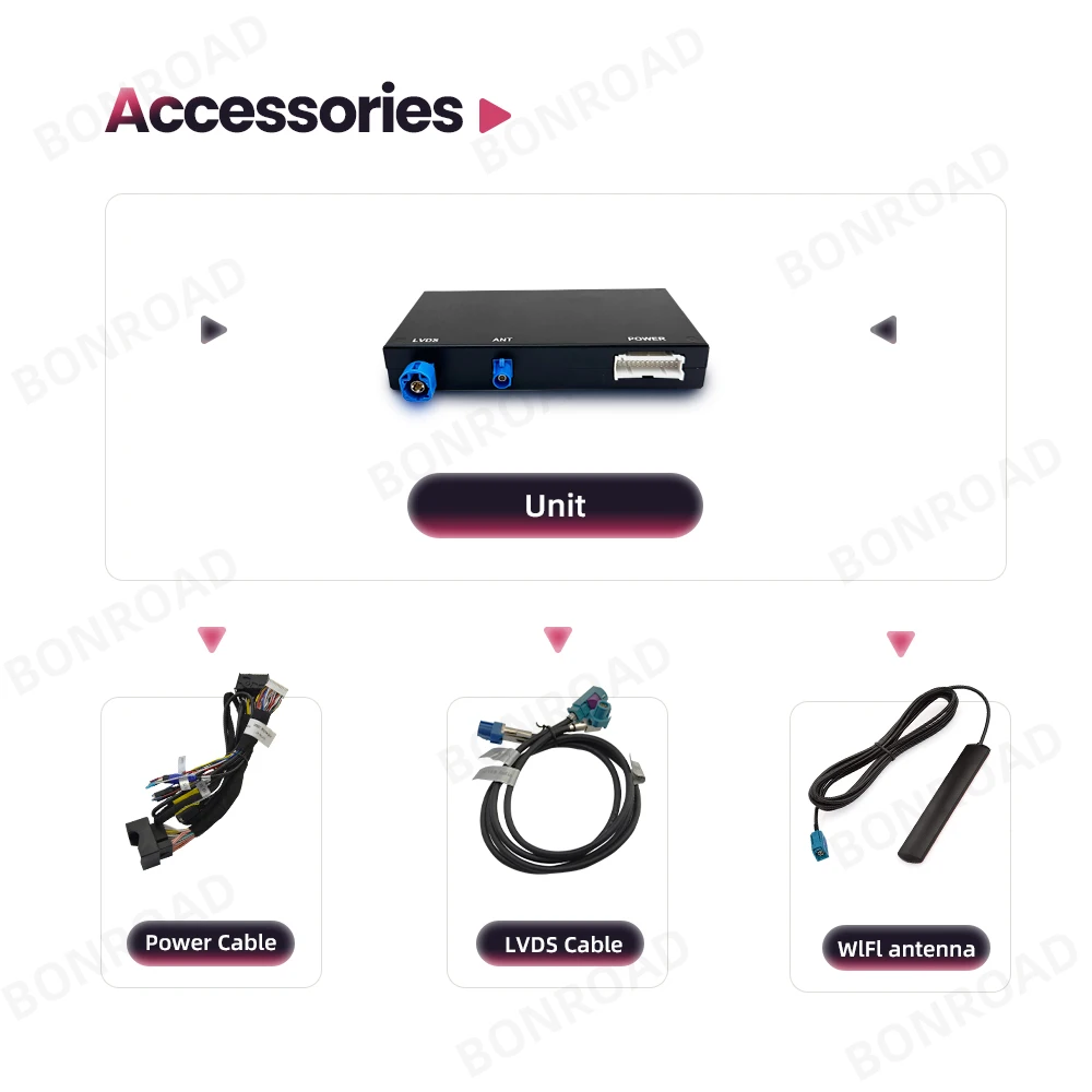 BONROAD Kabelloser CarPlay Android Auto Adapter für Audi A3 S3 8V A4L A5 Q5L Q2L Q7 MIB Mirror Link AirPlay Bluetooth GPS Navigation – Detail 10