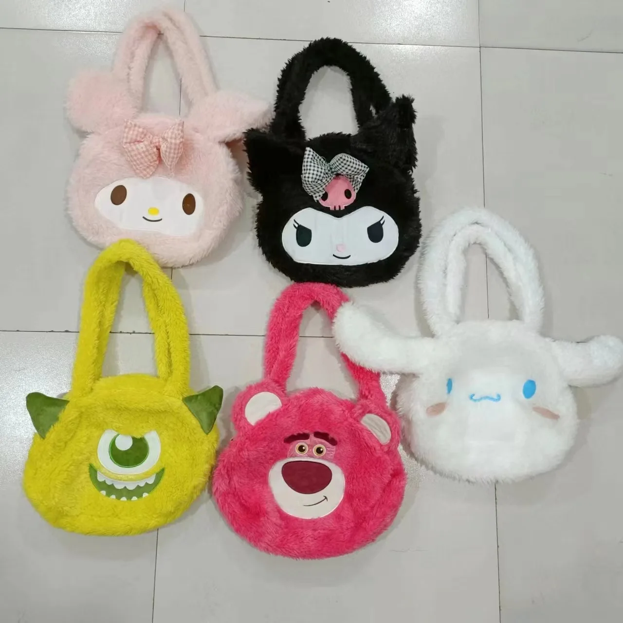 

Sanrio New Cartoon Series Melody Handbag Cinnamoroll Backpack Kuromi Bag Plush Toy Sanrio Room Decor Anime Plush Kuromi Items
