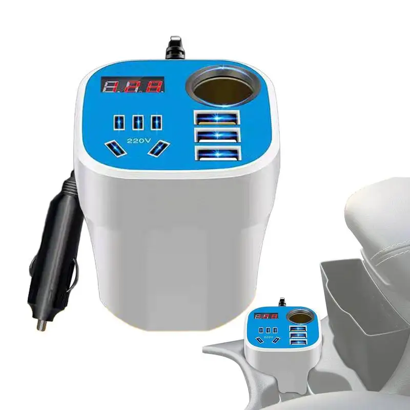 

Преобразователь для автомобиля, инвертор напряжения постоянного тока в переменный ток, дисплей и 12 В/24 В до 220 В, 200 Вт, универсальный автомобильный инвертор мощности QC 3,0 быстро