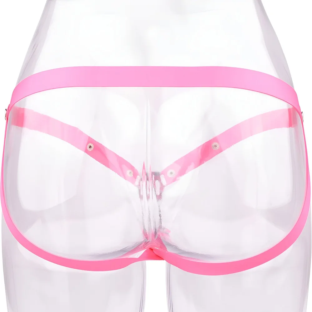 Penis Chastity Cage Male Chastity Lock Wearing Belt Pants Anti-Off Device PU Leather Auxiliary Adjustable Rope Cock Cage Accessories Adults Sex Toys