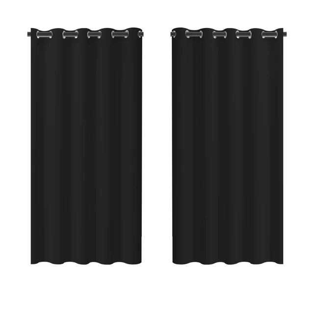 1/2PC Eyelet tende oscuranti pannello per tendaggi con isolamento termico a luce Super morbida per camera da letto soggiorno finestra per ufficio grigio nero 1