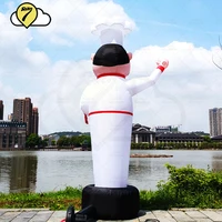 Customized Beer Shop Outdoor Advertising Decoration Inflatable Mascot Restaurant Cooking Chef Balloon Air Sky Dancer With Blower 2
