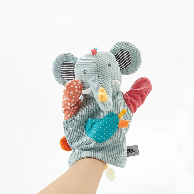 

[Funny] 23cm Stuffed Hand Puppet toys animal deer Elephant PP cotton Soft Stuffed doll soothing toy for Kids Christmas Gift