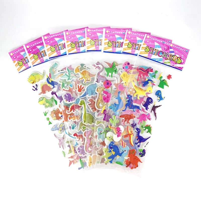 40pcs/set Cartoon Zoo Animals 3D Stickers Kids Notebook Decoration Scrapbooking Waterproof Stickers Toys Kids Boys Girls