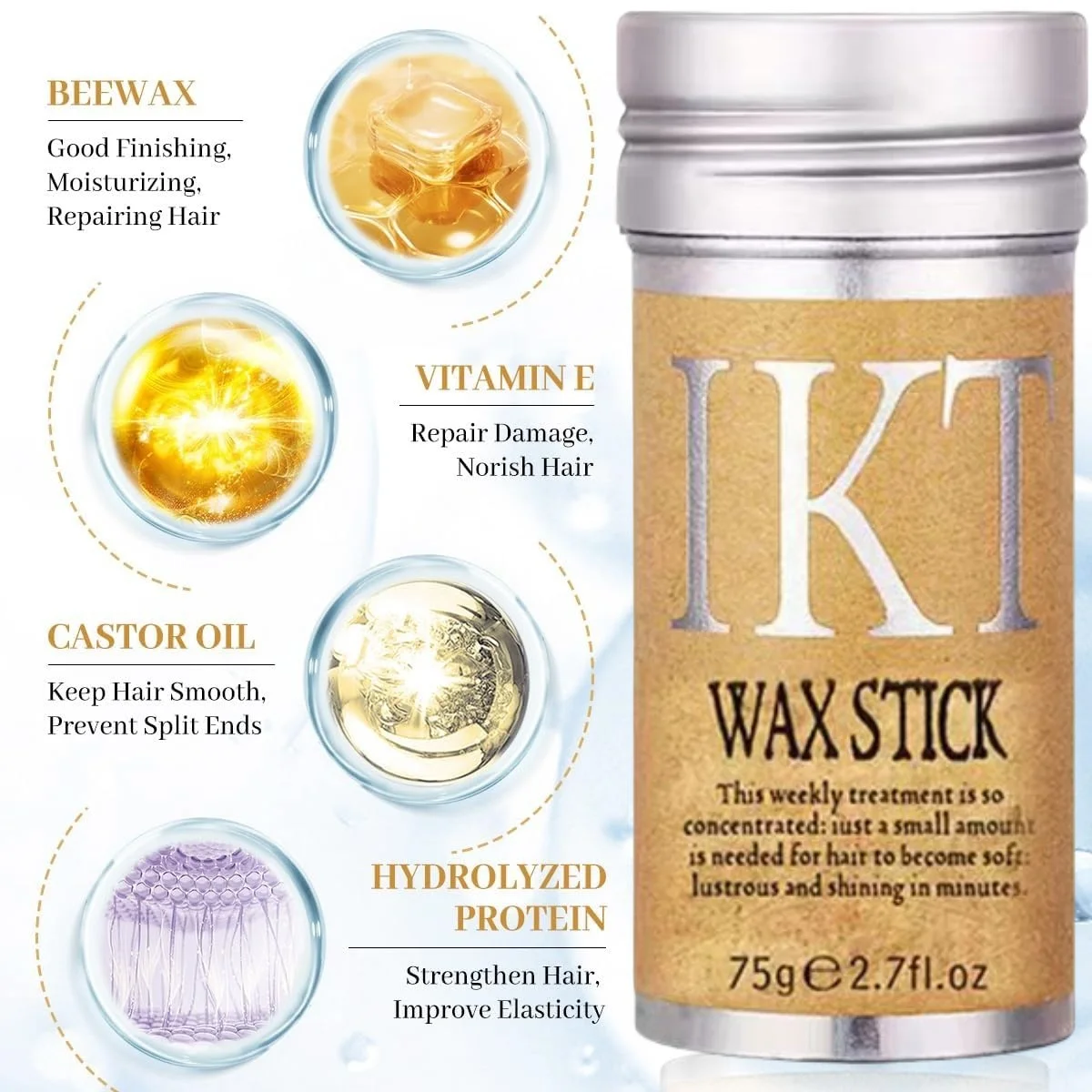 Hair Wax Stick for kids flyaways hair Hair Styling Waxes Dance Accessories Slick Stick for Women Teen Girls Gel Tamer Bun Maker 5
