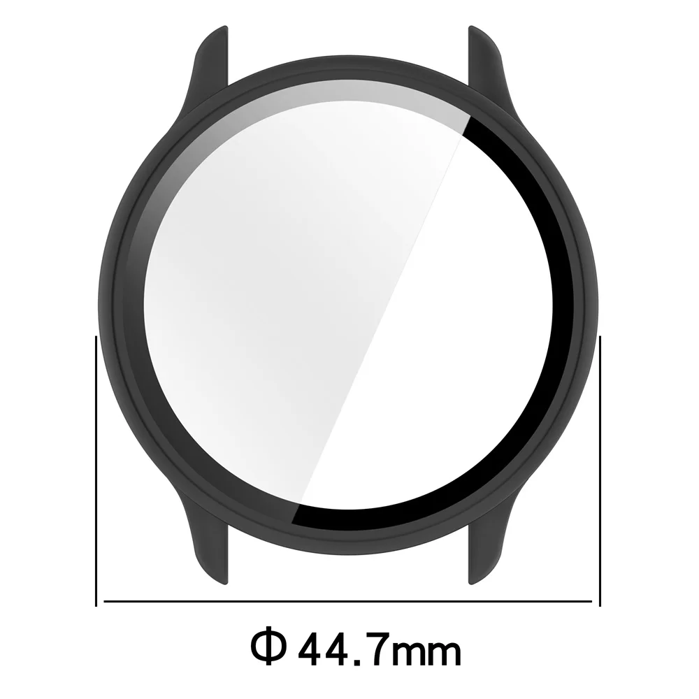 2-in-1 Protective Watch Shell with Tempered Glass Screen Cover