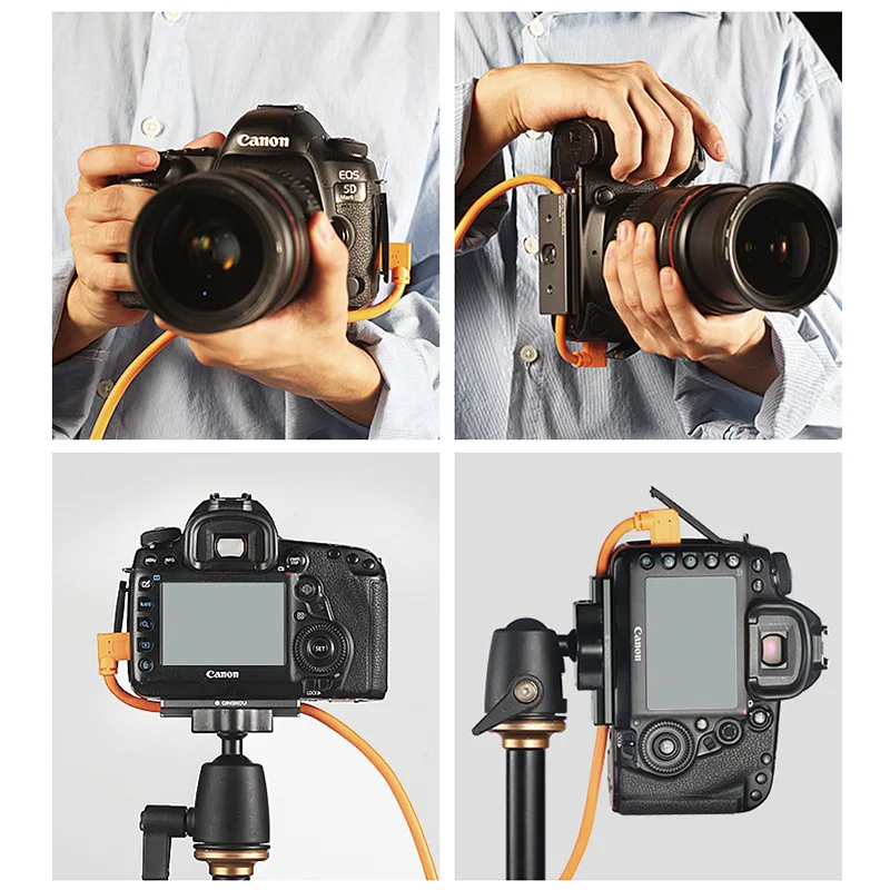 Camera Tether Cable Clamp Block Curve Tether with Arca Quick Release Plate Protector Tools for Camera SLR DSLR Tripod Ball Head camera clamp camera tripod plate camera mount plate camera base plate