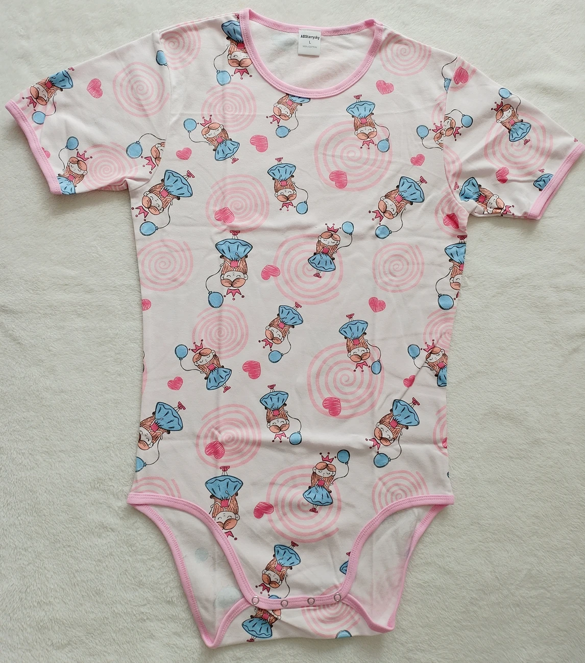 Cute princess printed bodysuit/adult onesie/abdl clothes