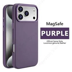 Premium Magnetic Leather Case with MagSafe Compatibility - Sleek and Durable Protection - iPhone 16 (CHERRY)