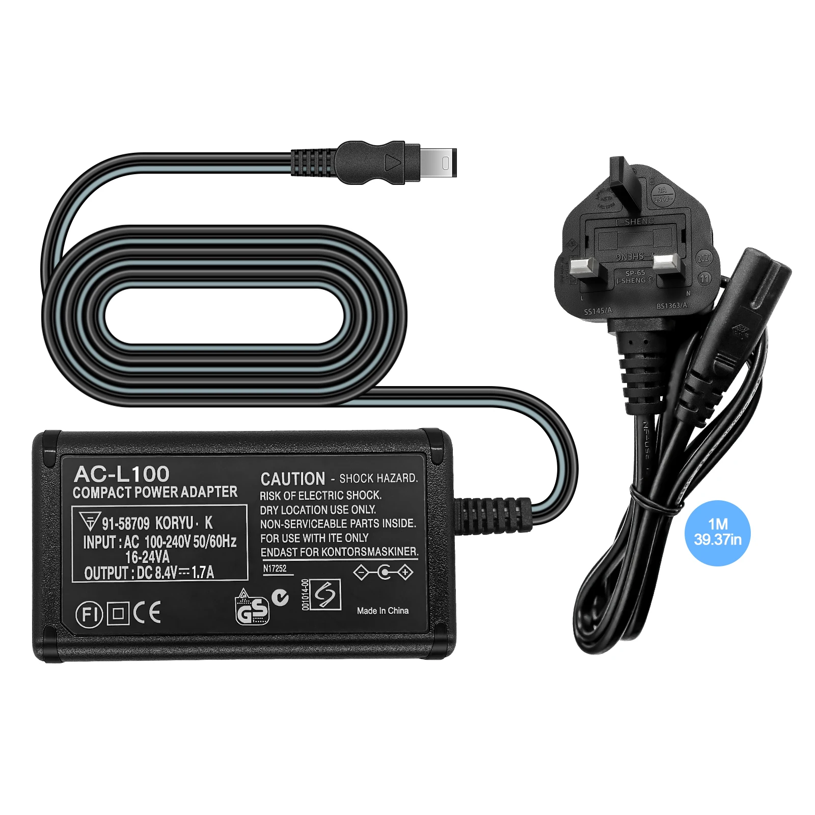 CAMULTI AC-L100 Camera Power Adapter, Provide Power To Sony Cameras CCD-TRV107, 215, 250, 338, 285, 27, 23, DSC-S30, F707, F717, F828, HVR-A1, V1, HDR-AX2000, FX7, SG1, SR1, UX1, MVC-FD87, FD51, CD200, CD250, AC-L10, AC-L10A, AC-L10B, AC-L100, AC-L100C