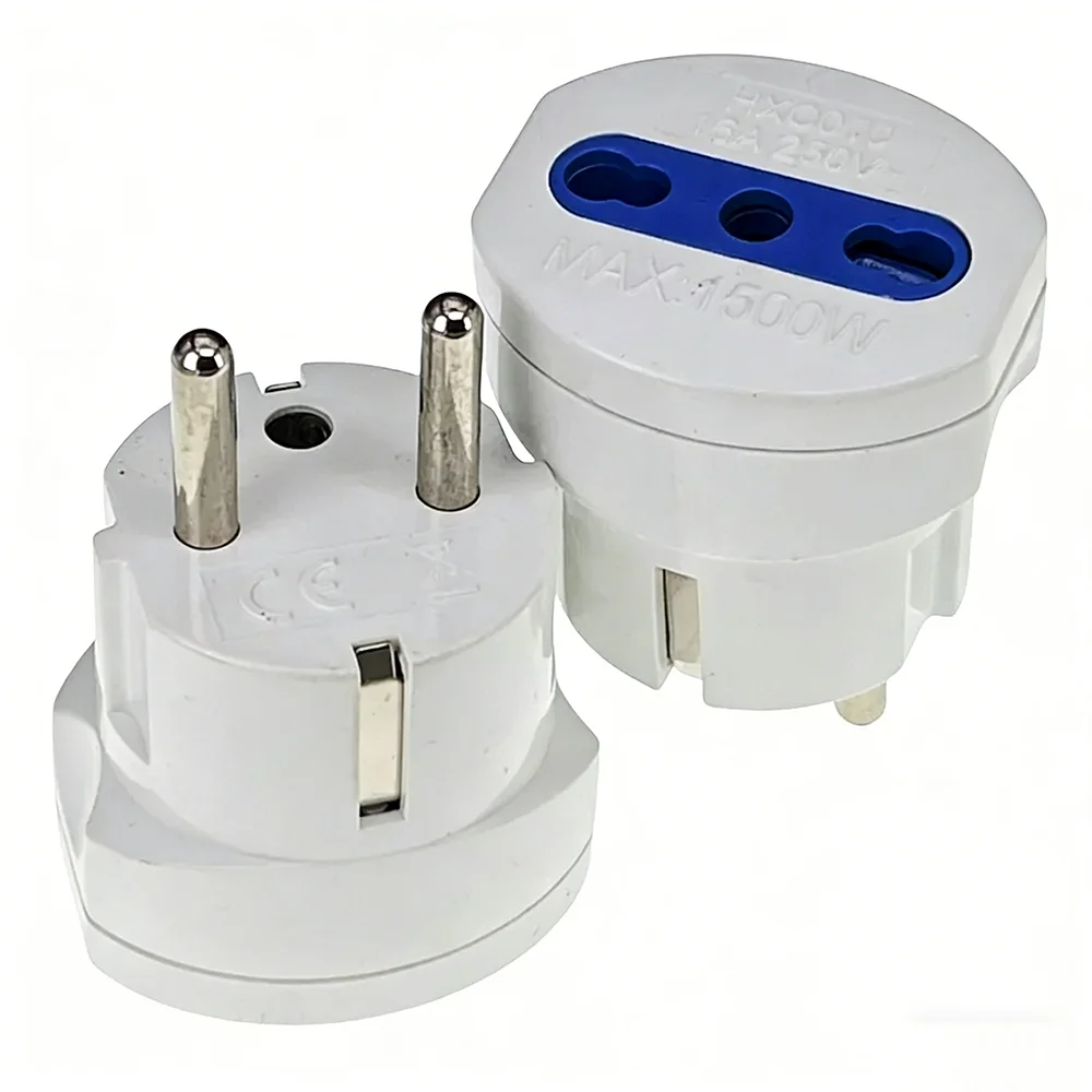 Universal Italy to EU Type-F Plug Adapter - European Travel Power Converter